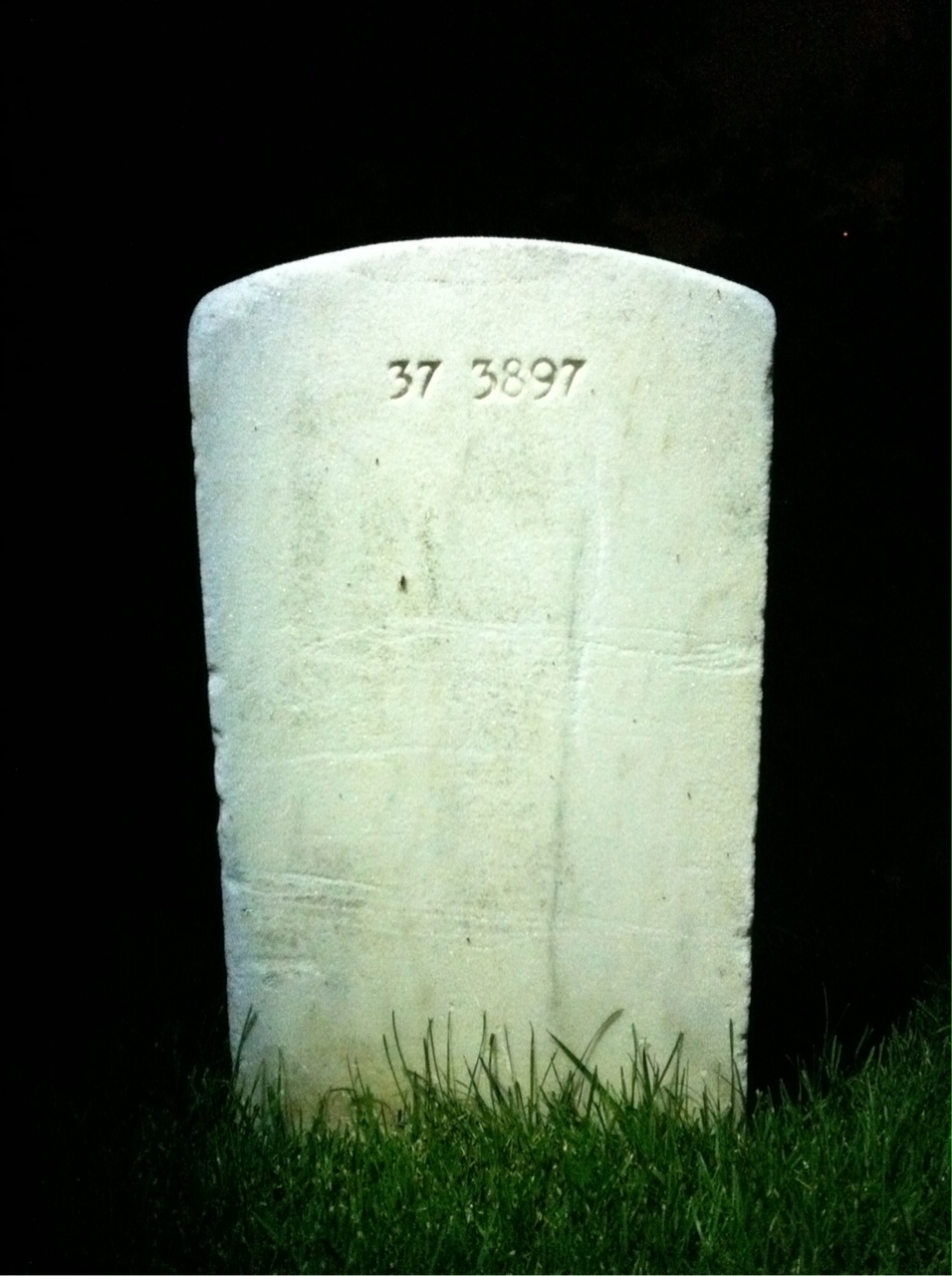 Back of headstone — Wilbur Amos