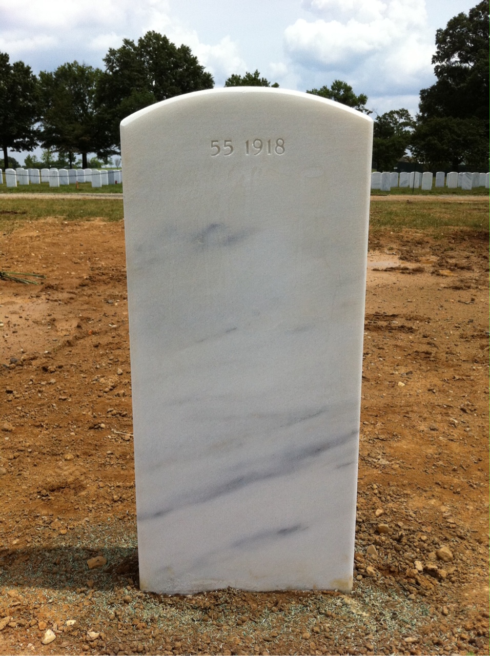 Back of headstone — Kirk Avery