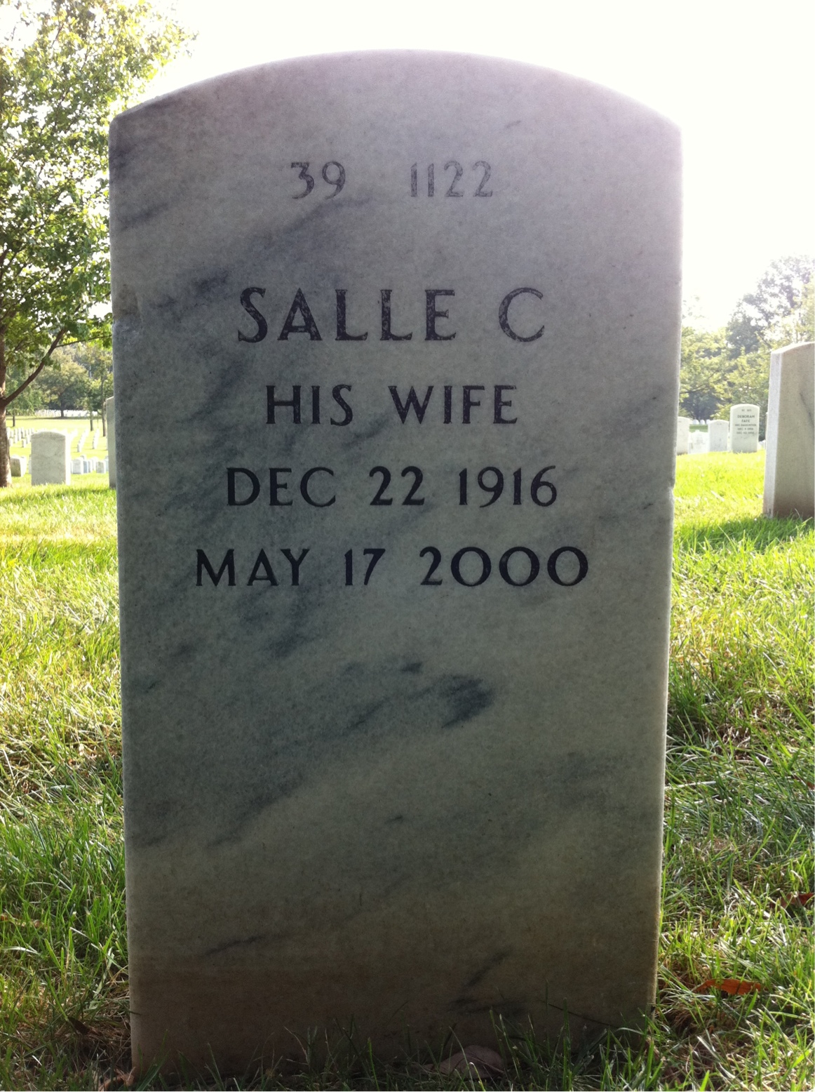 Back of headstone — Robert Brisbane