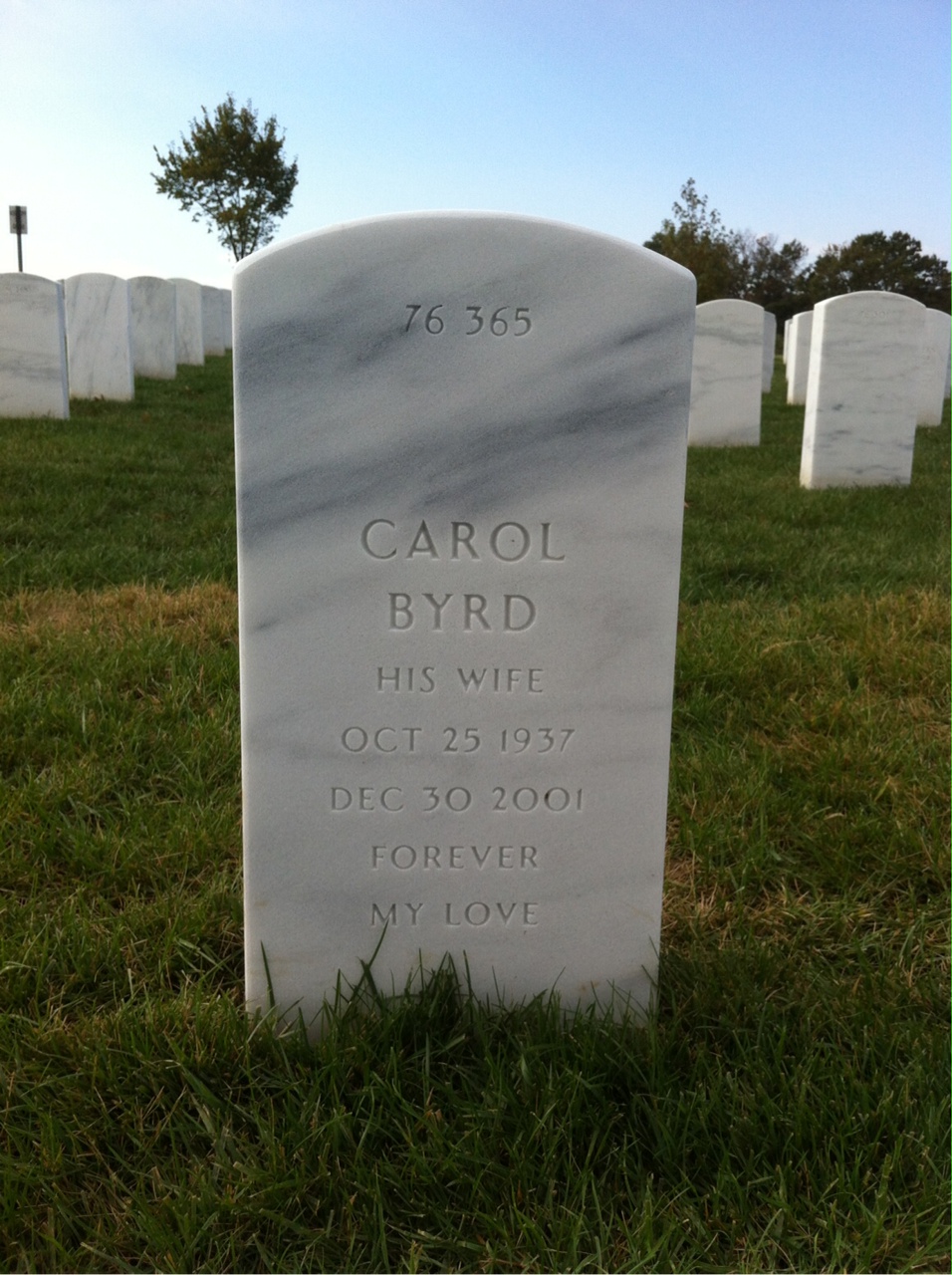 Back of headstone — Carl D Hughes