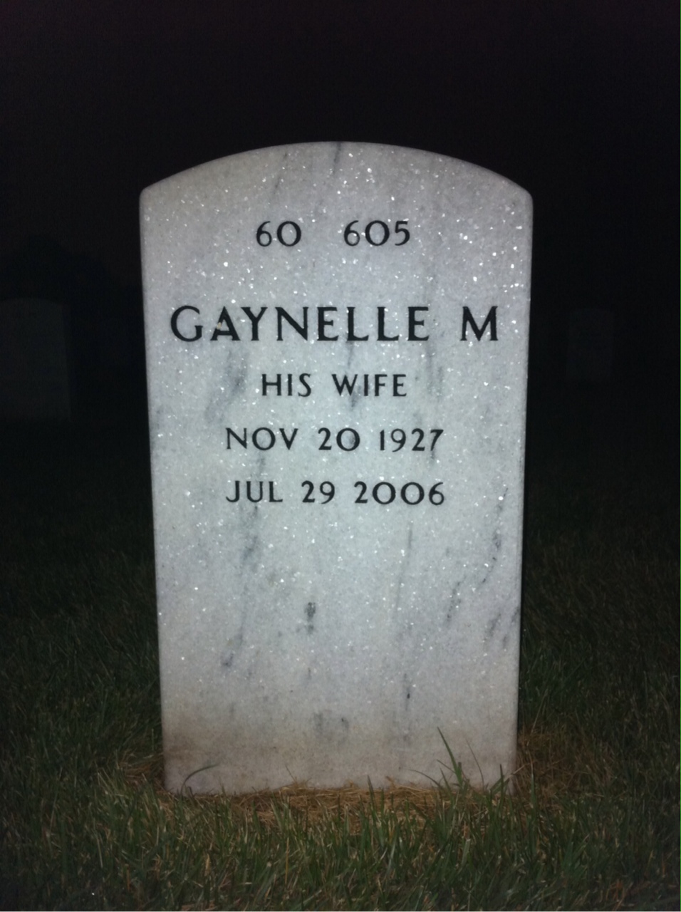 Back of headstone — Bradford Becken