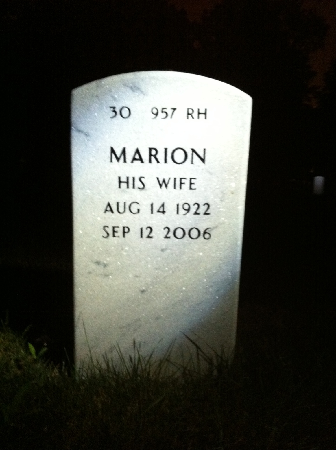Back of headstone — Claude Adkins