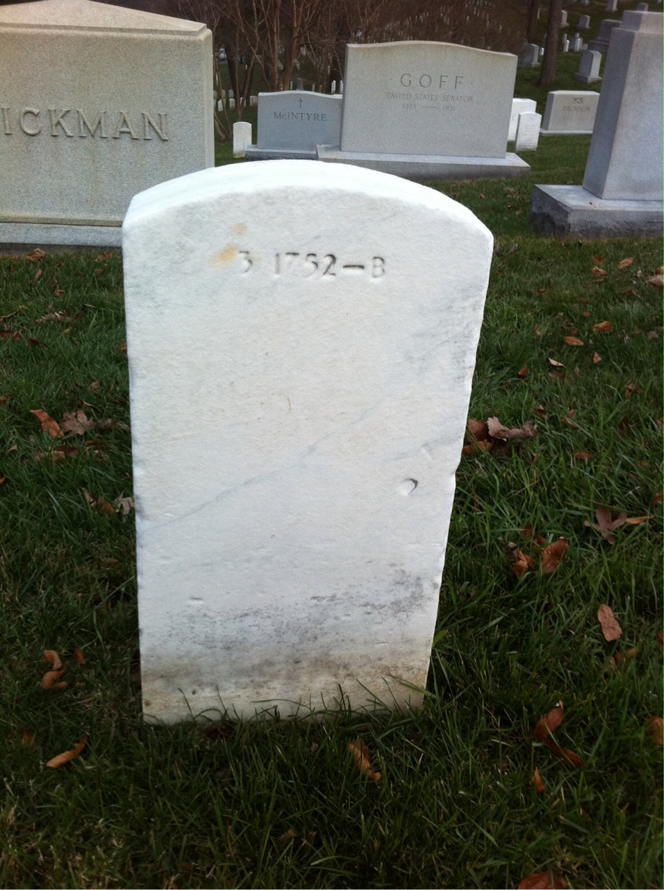 Back of headstone — Harry Allen
