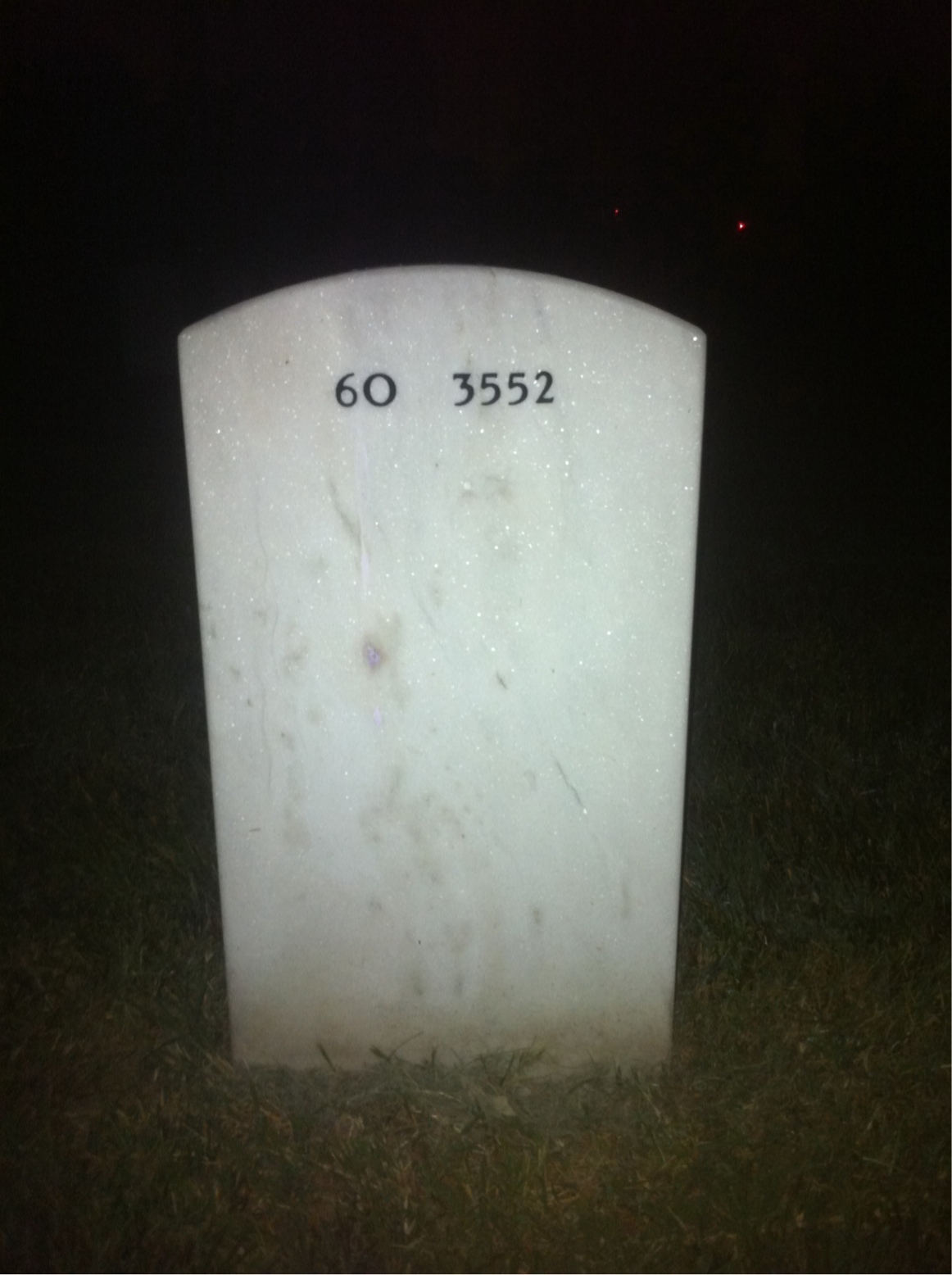 Back of headstone — John Walker