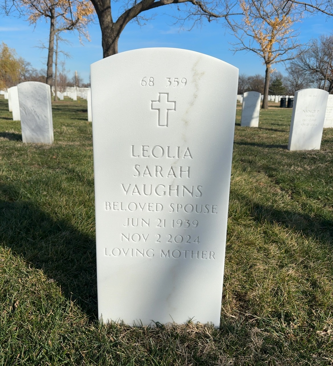 Back of headstone — Thomas Vaughns