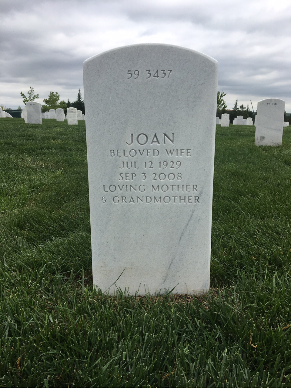 Back of headstone — Grosvenor Letarte