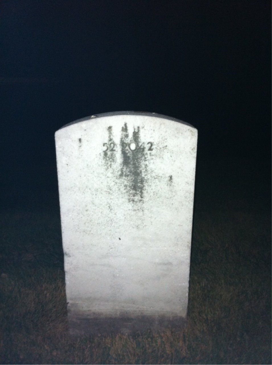 Back of headstone — William M Washington