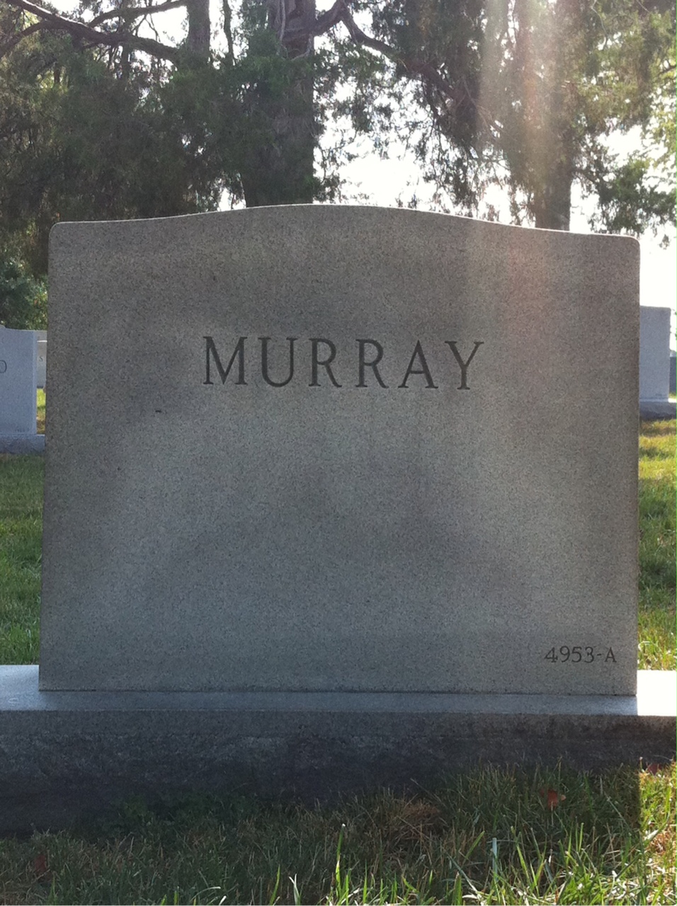 Back of headstone — Chauncey Murray