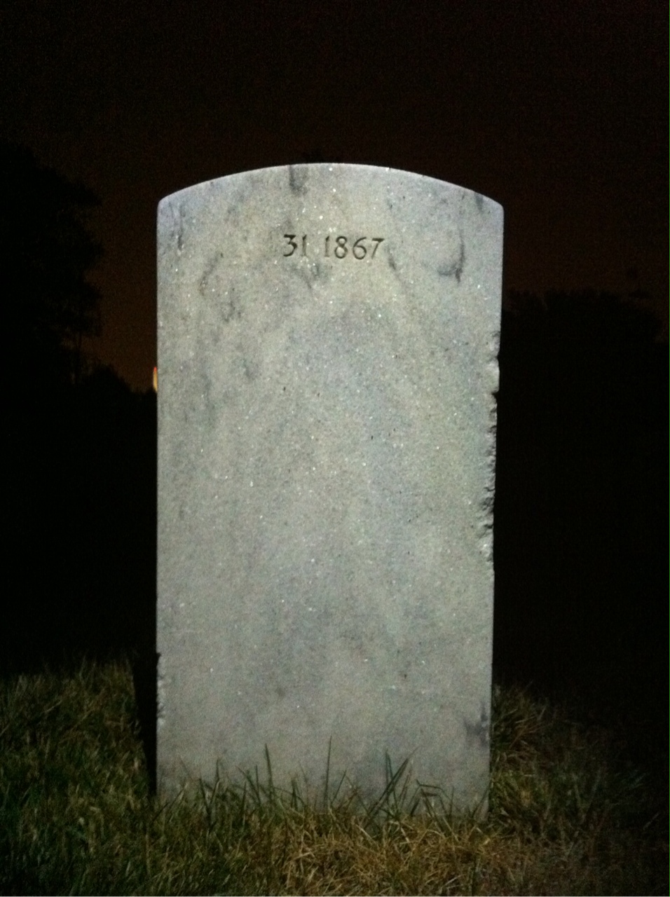 Back of headstone — William Mcgilvery
