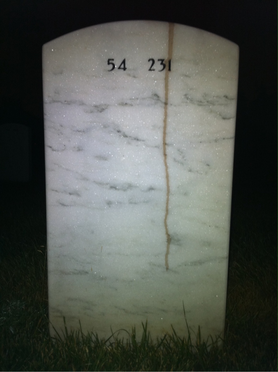 Back of headstone — Lawrence Garrett