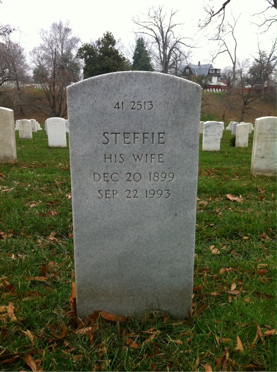 Back of headstone — Steffie Moriarty