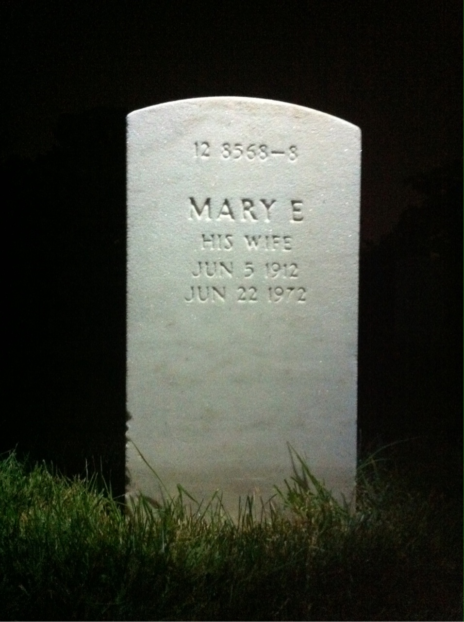 Back of headstone — Mary Baldassare