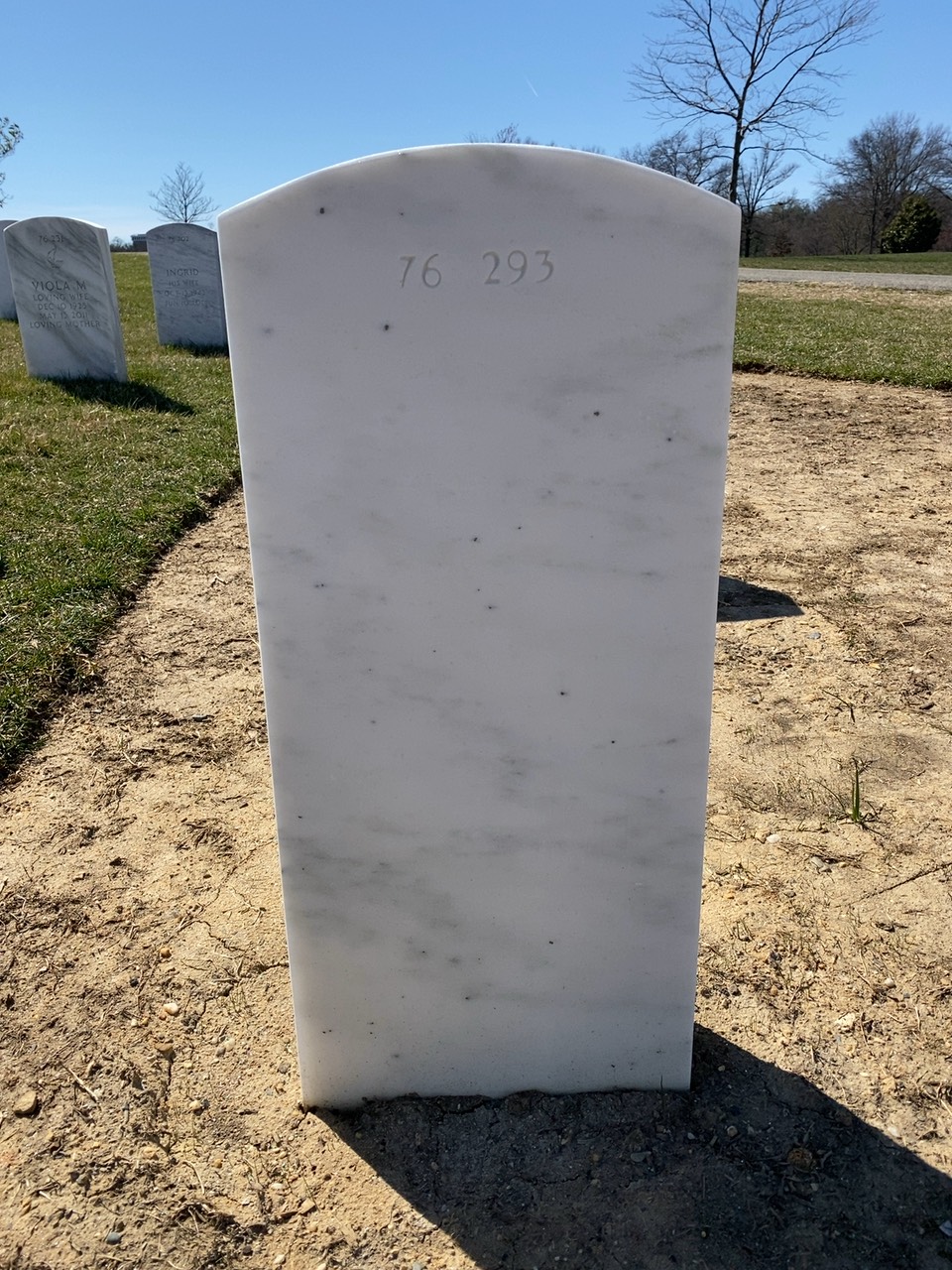 Back of headstone — William Roger Bates