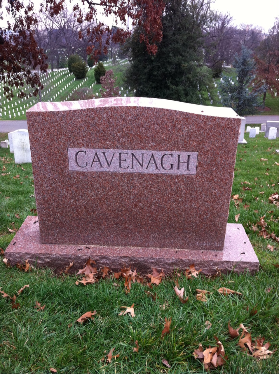 Back of headstone — Robert Cavenagh