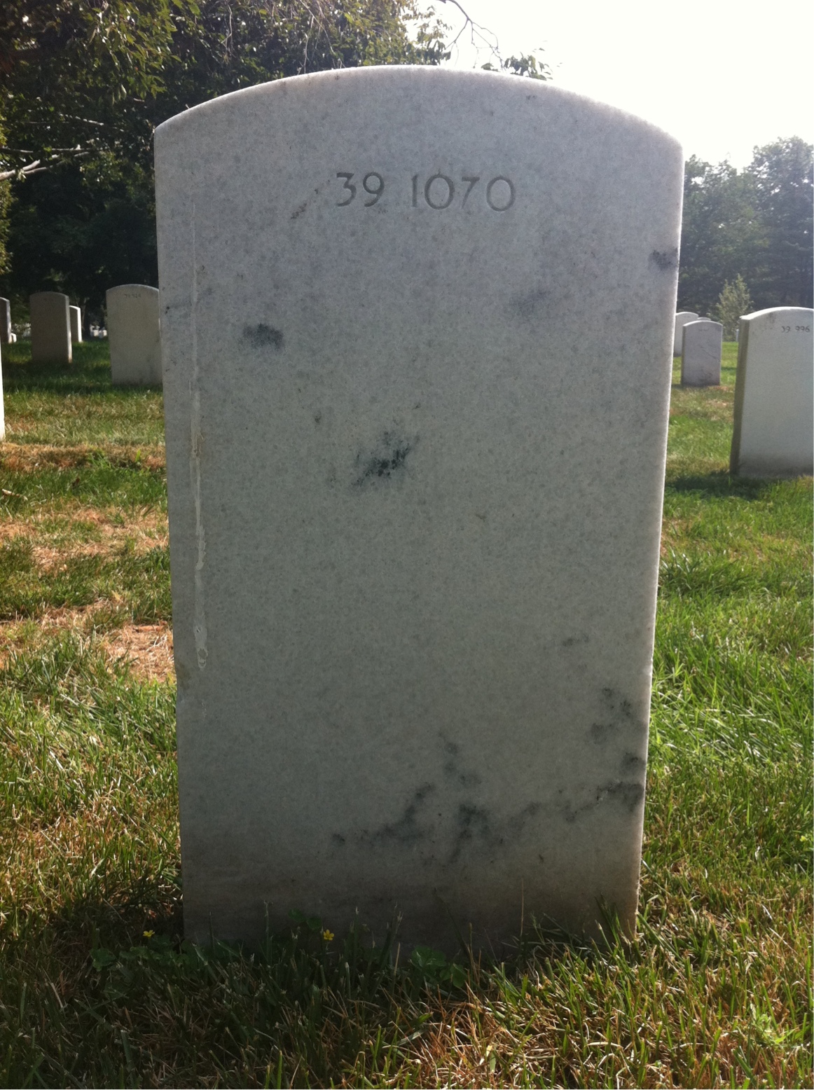 Back of headstone — Ernest H Williams