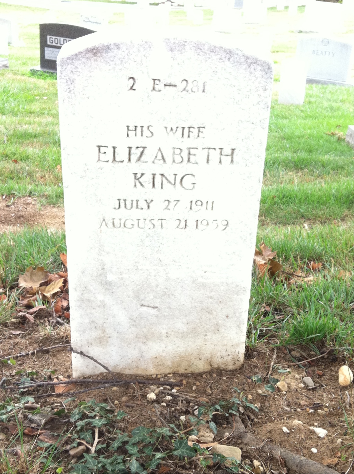Back of headstone — George Barr