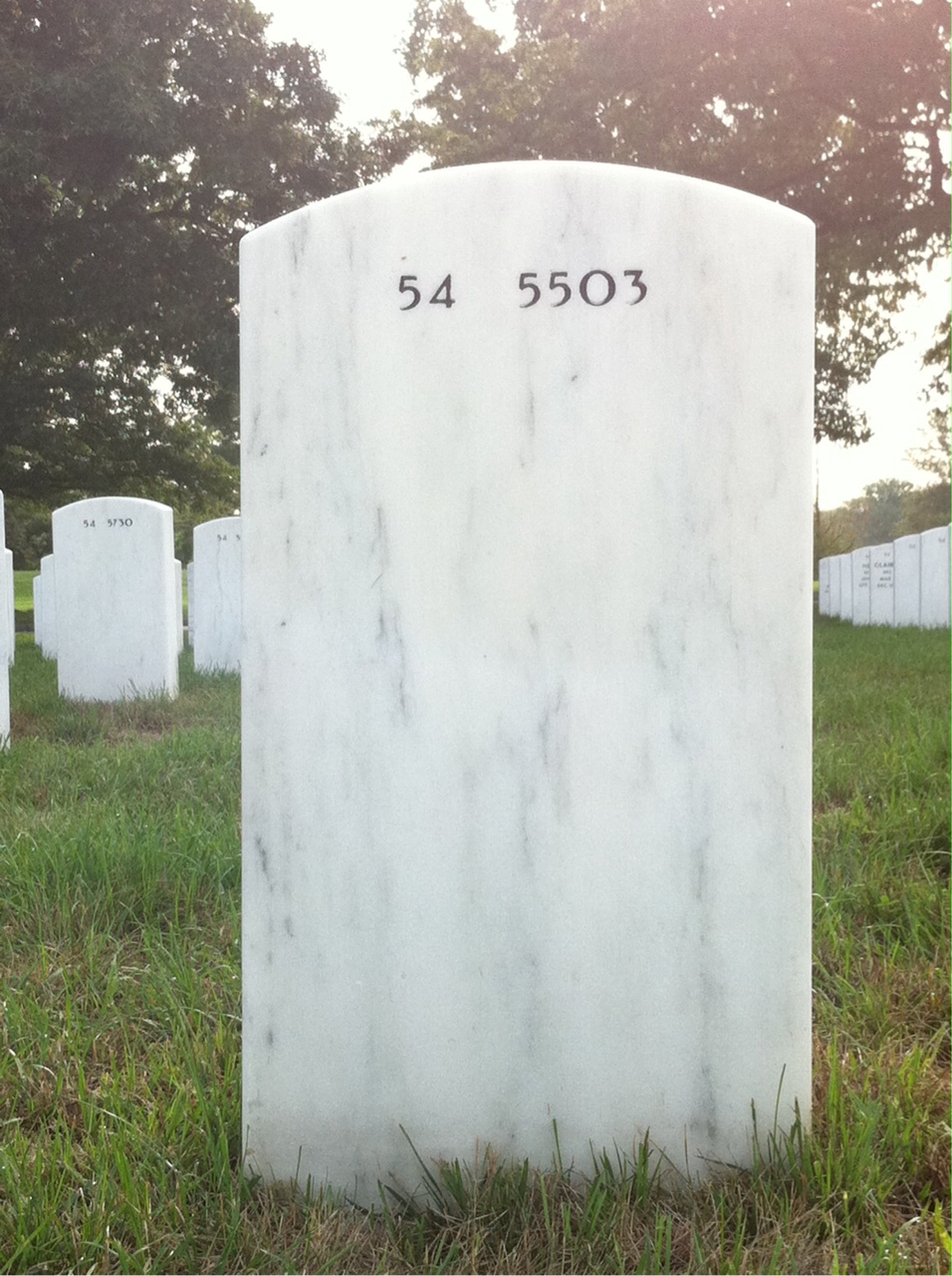 Back of headstone — Robert Gillaspie