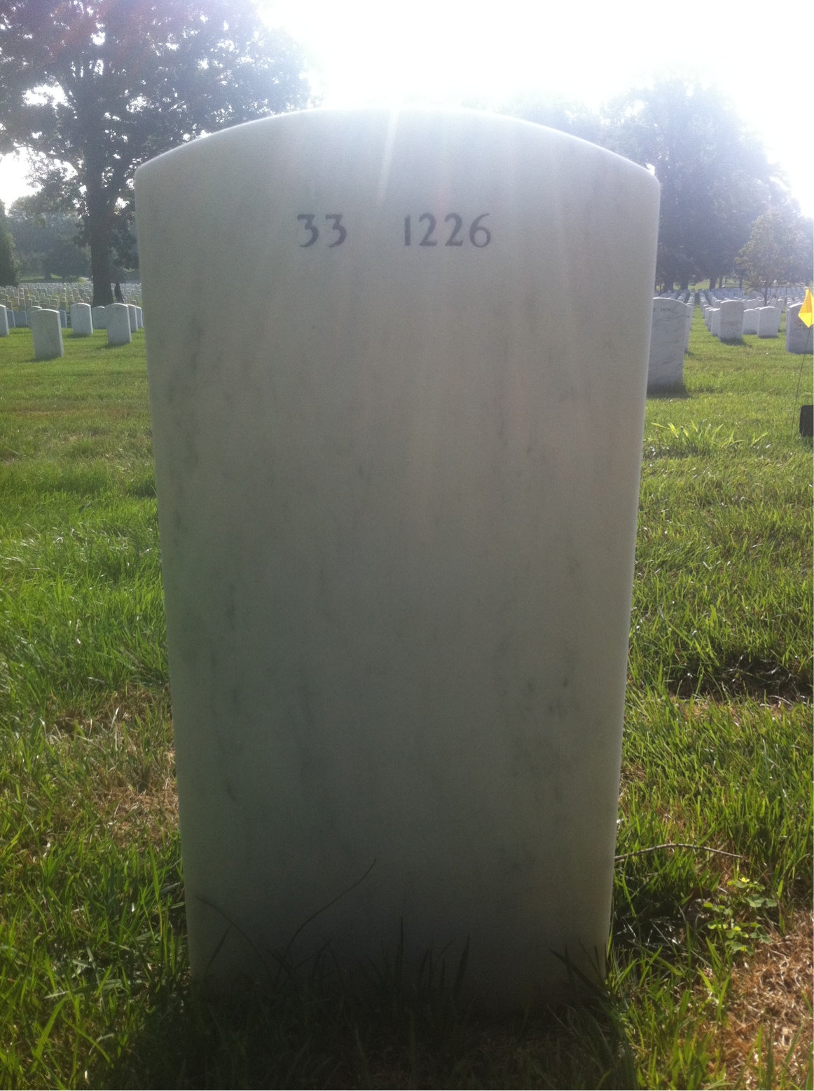 Back of headstone — Guy Moore