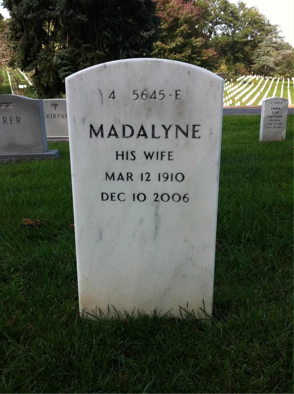 Back of headstone — Cornelius Menger
