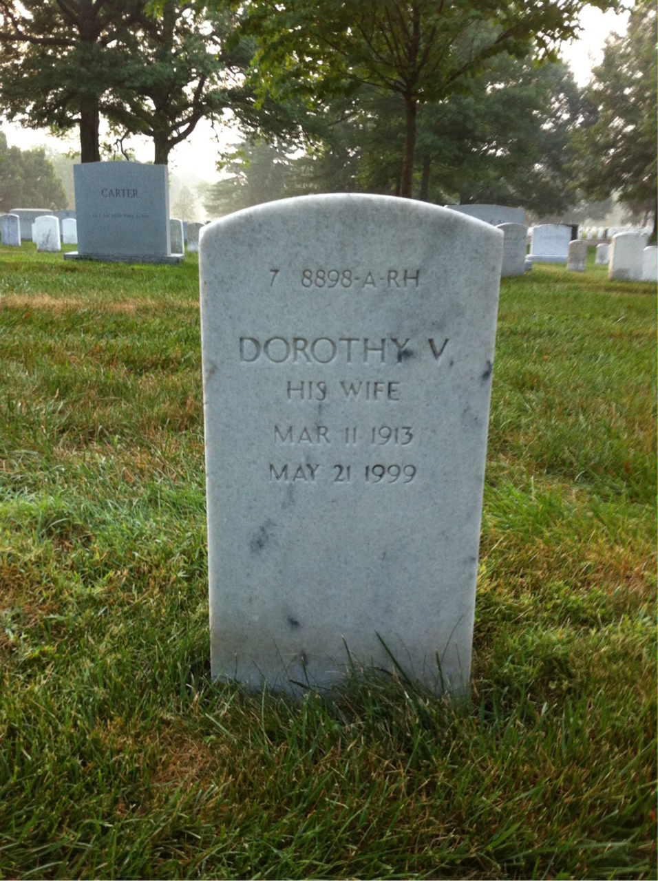 Back of headstone — Dorothy Allen