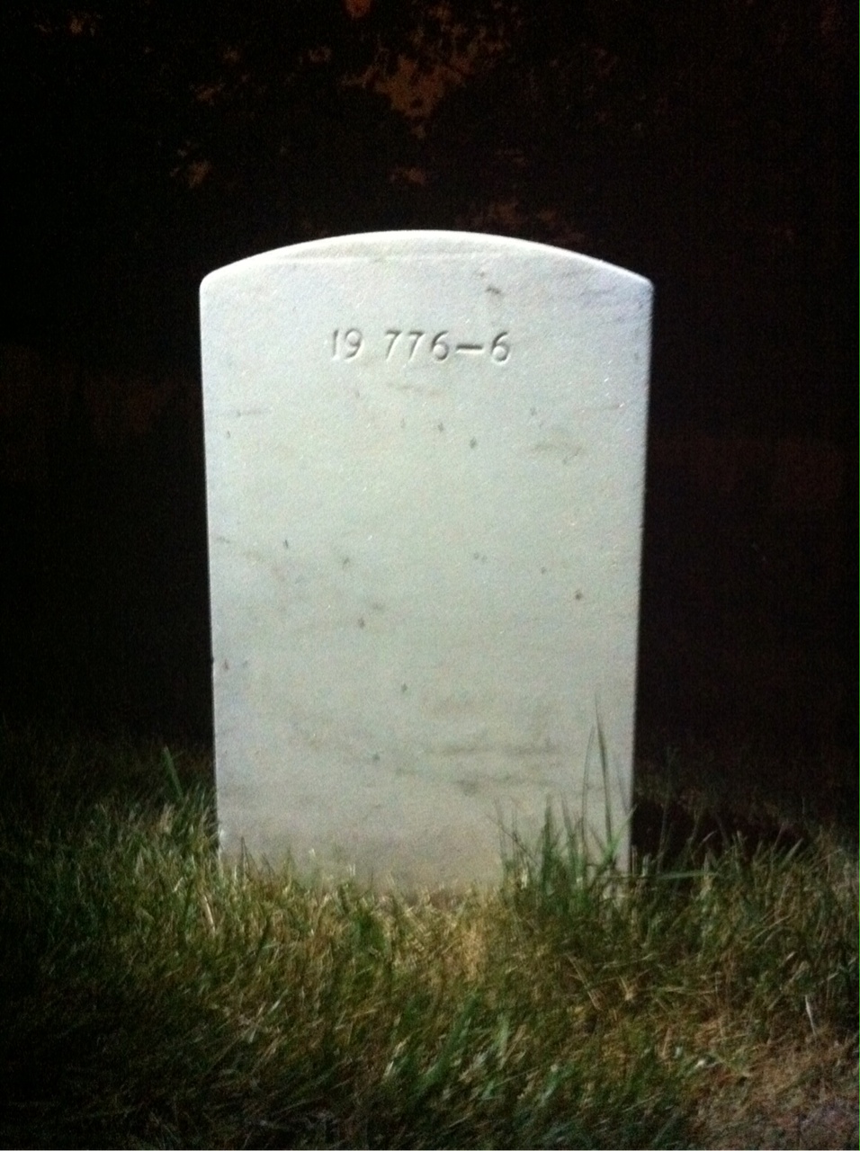 Back of headstone — William Albert Woodard