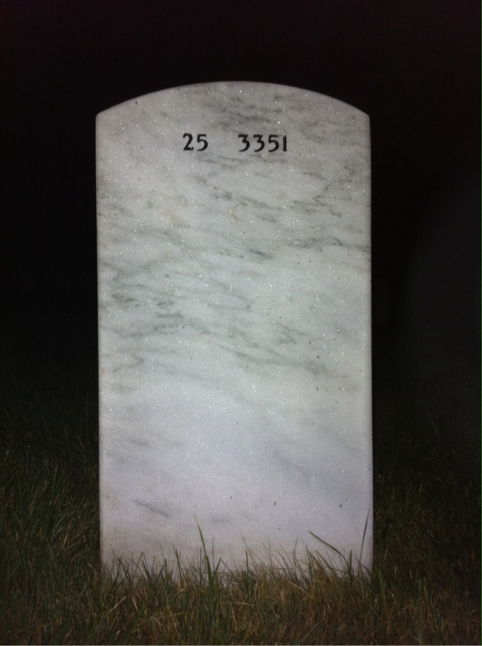 Back of headstone — Hubert Sims