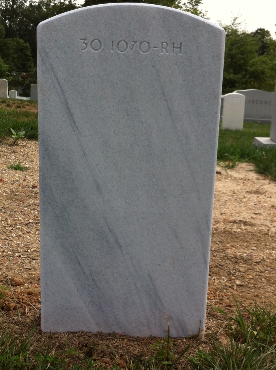Back of headstone — Frank Bauers