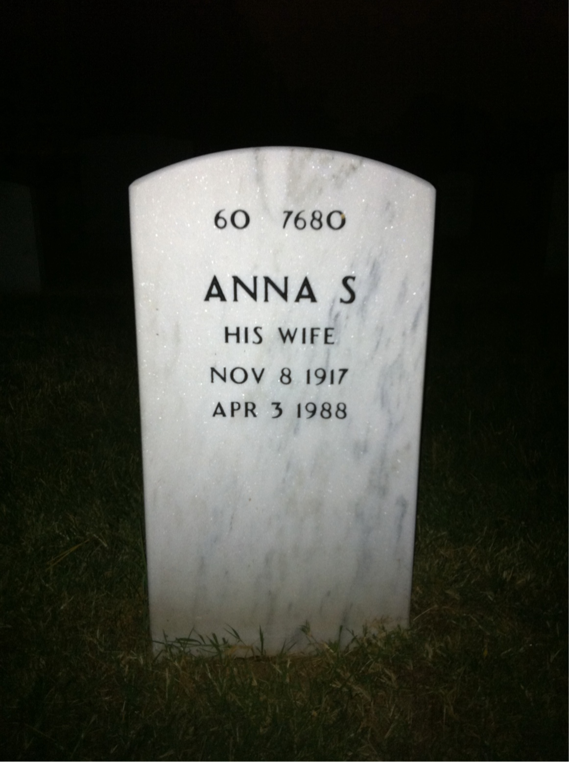 Back of headstone — Frank Meyer