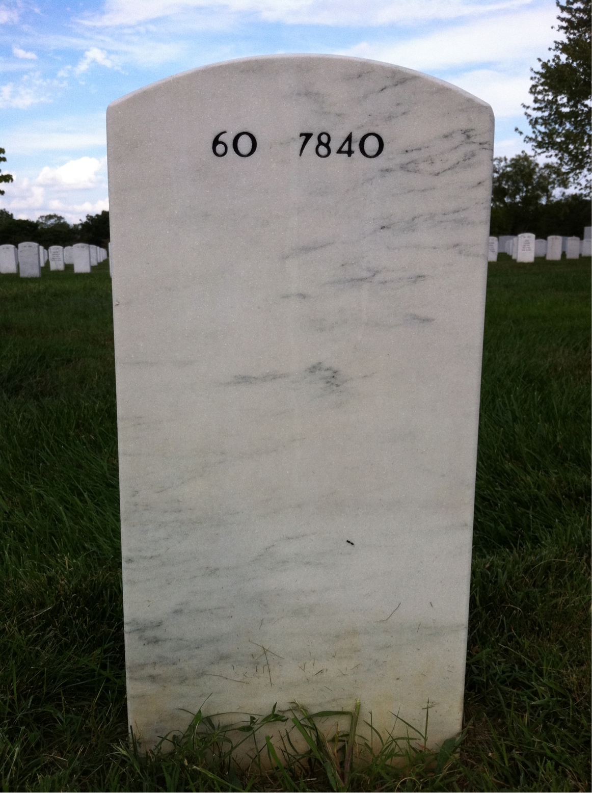 Back of headstone — John Bachert