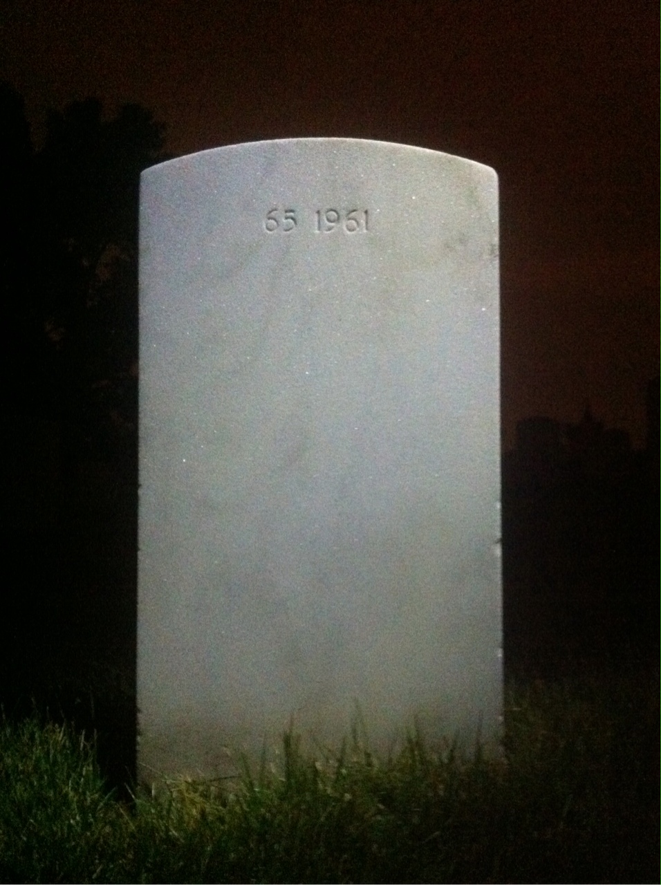 Back of headstone — Thomas Welch Tyler