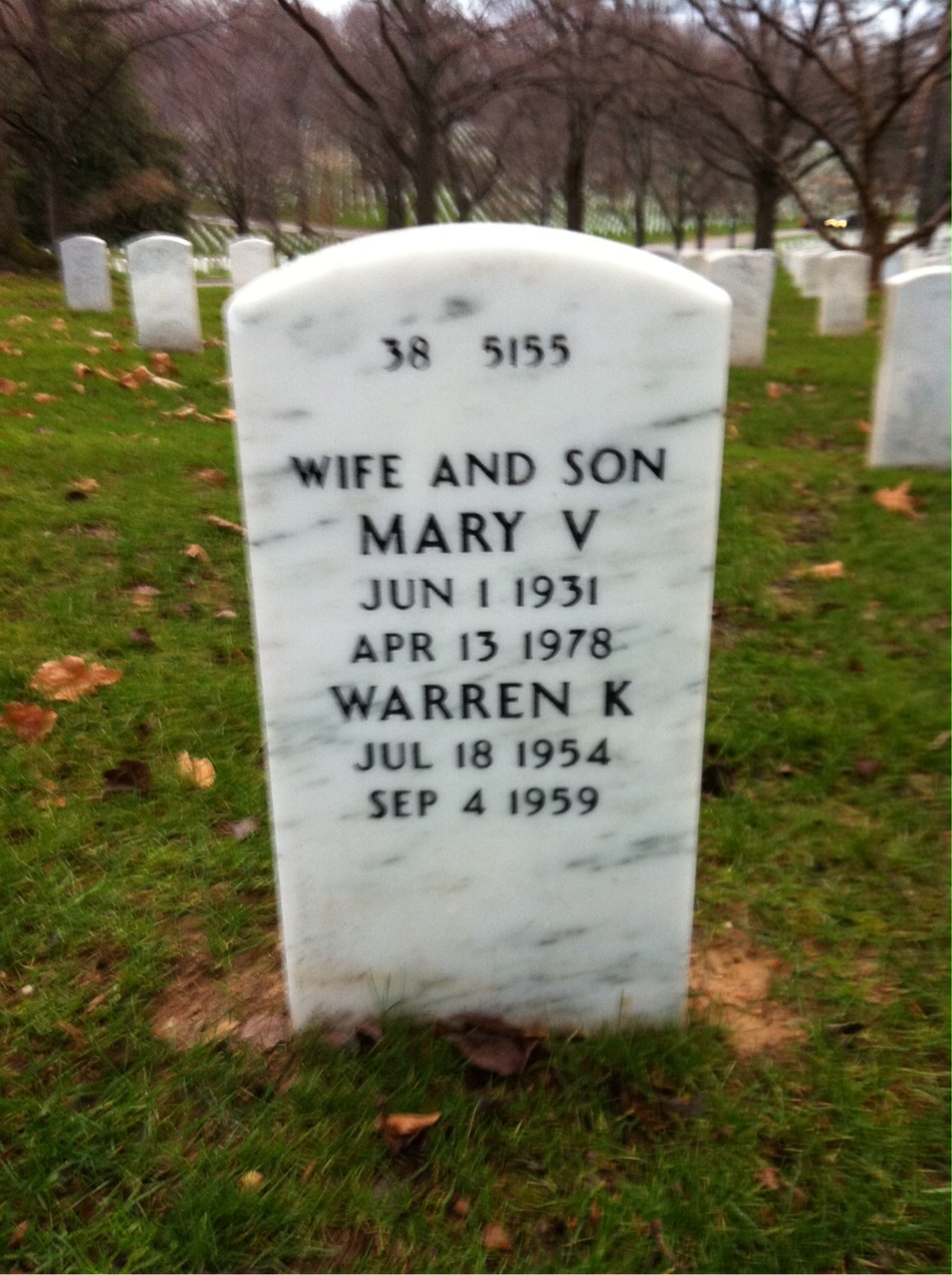 Back of headstone — James Price