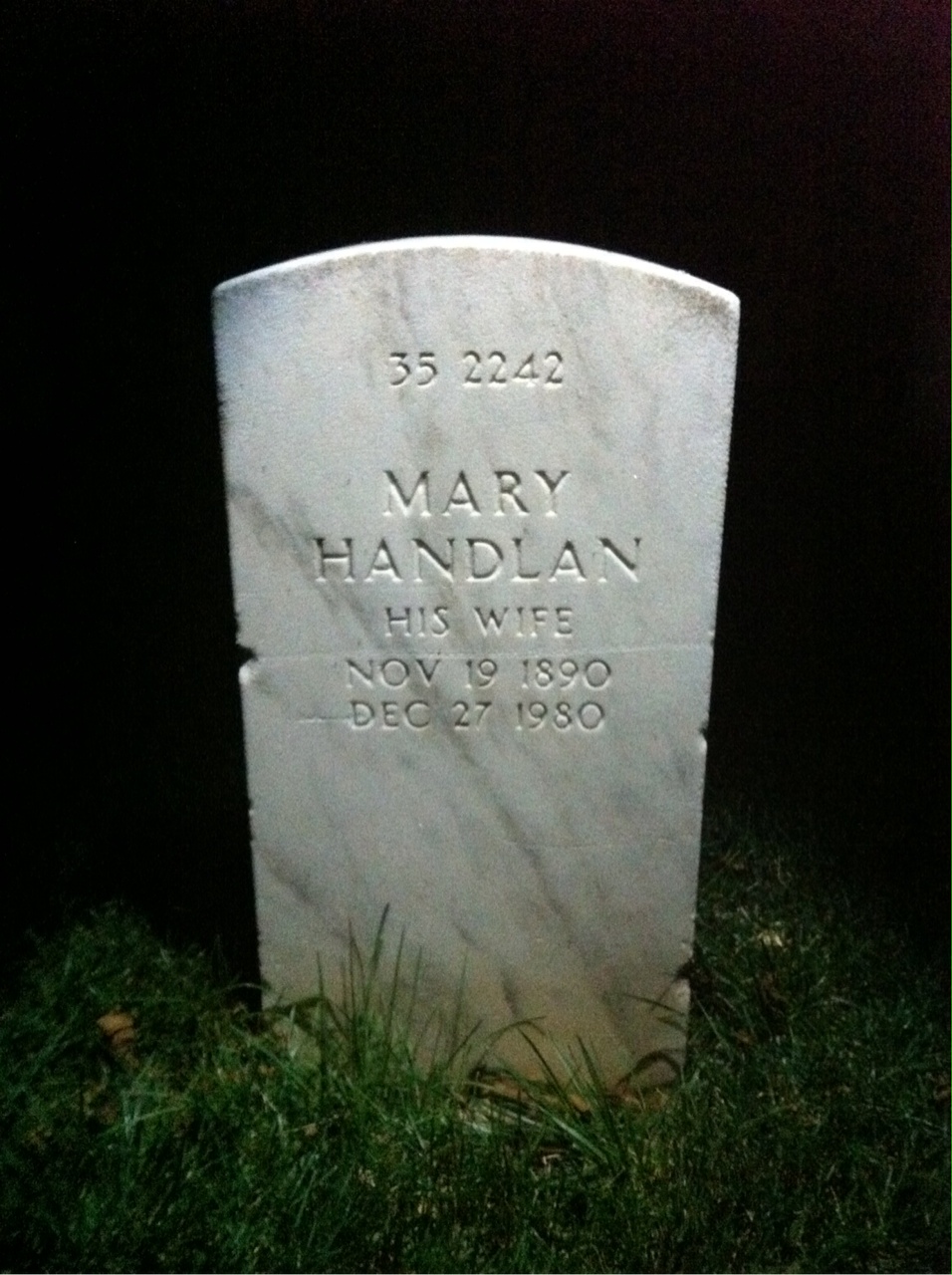 Back of headstone — Alan Mills