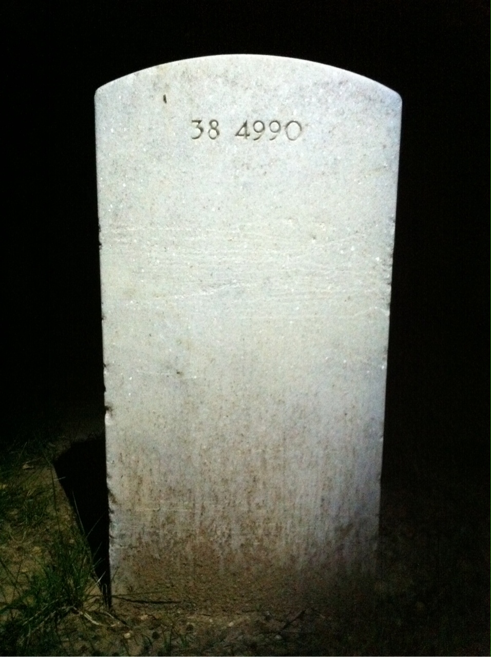 Back of headstone — Raymond Barnum
