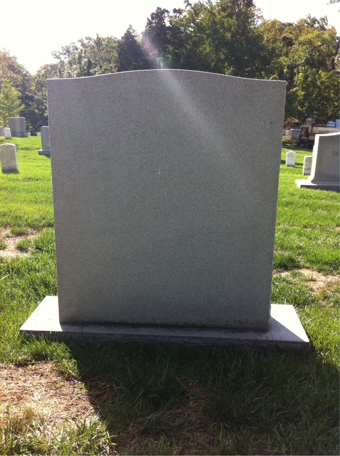 Back of headstone — Frank Smith