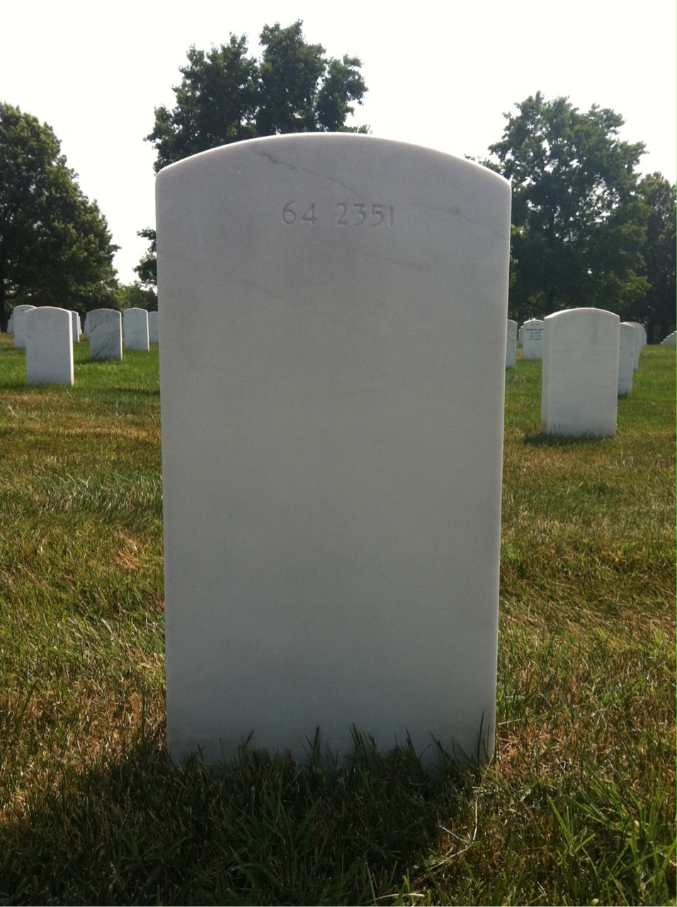 Back of headstone — Wesley Denniston