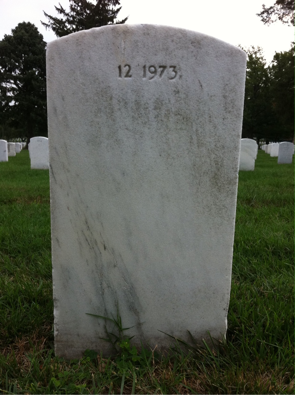 Back of headstone — Thomas J Broderick