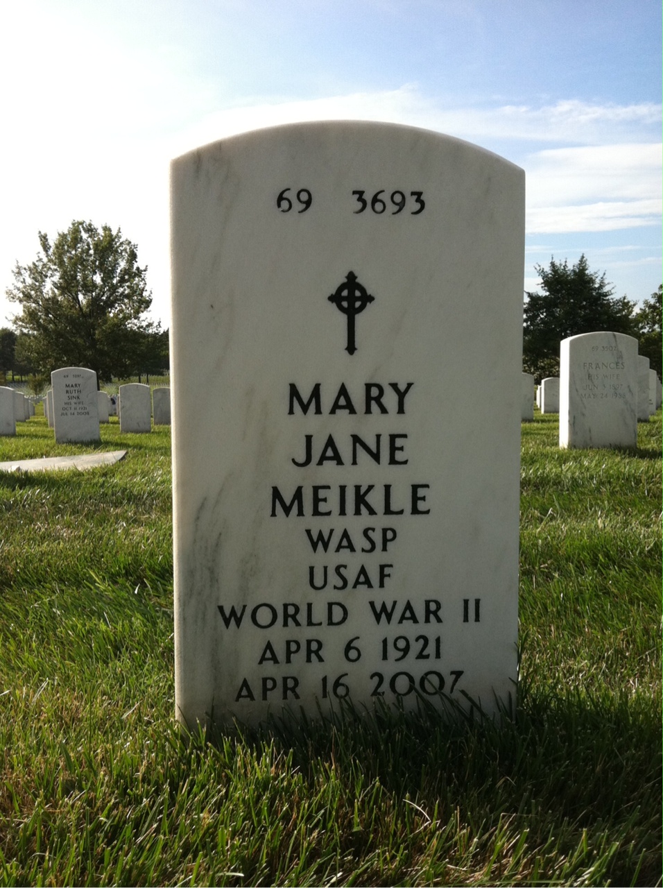 Back of headstone — Mary Meikle