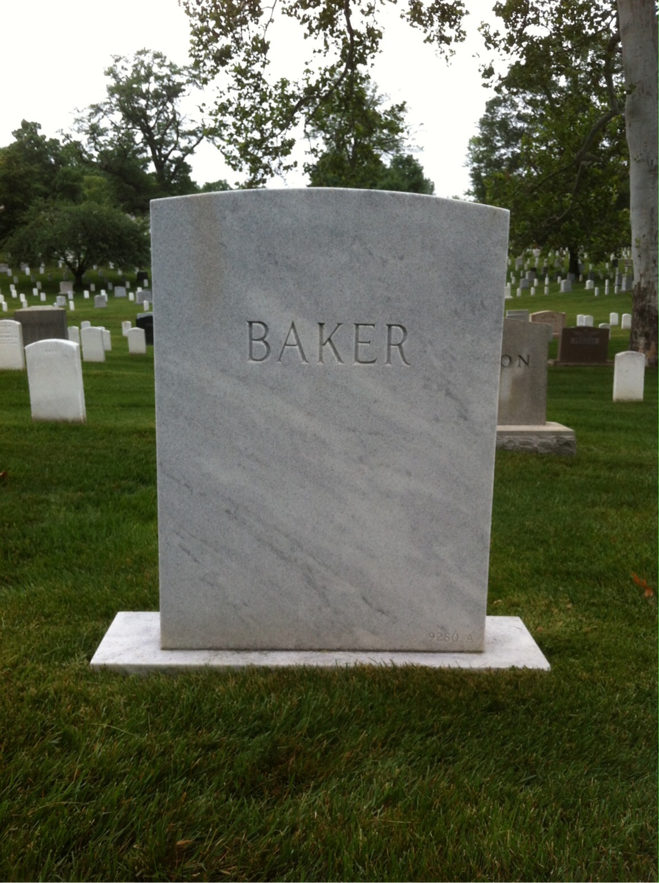 Back of headstone — Coleman Baker