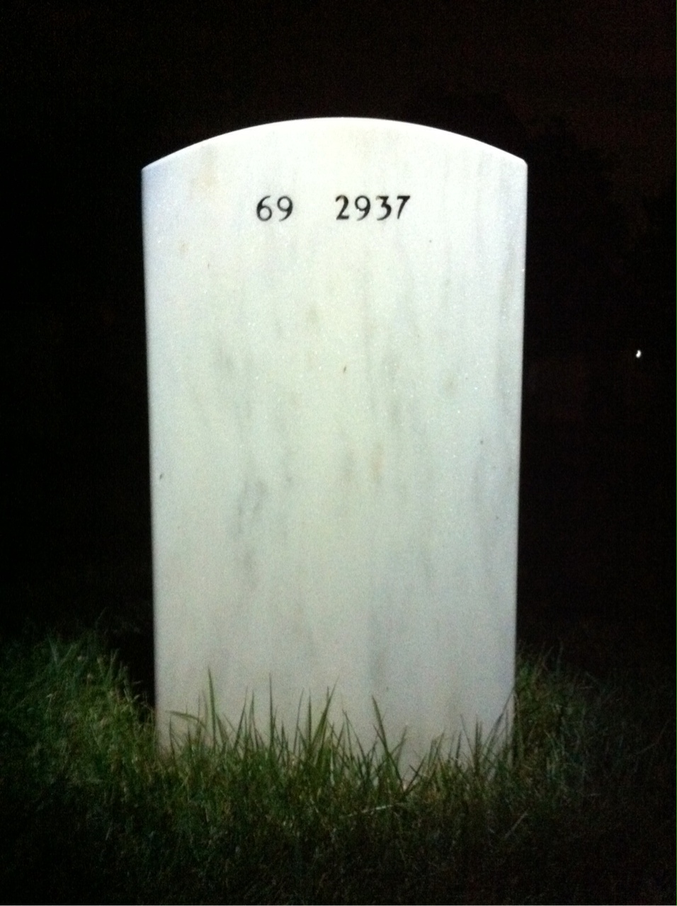 Back of headstone — Justin Ward