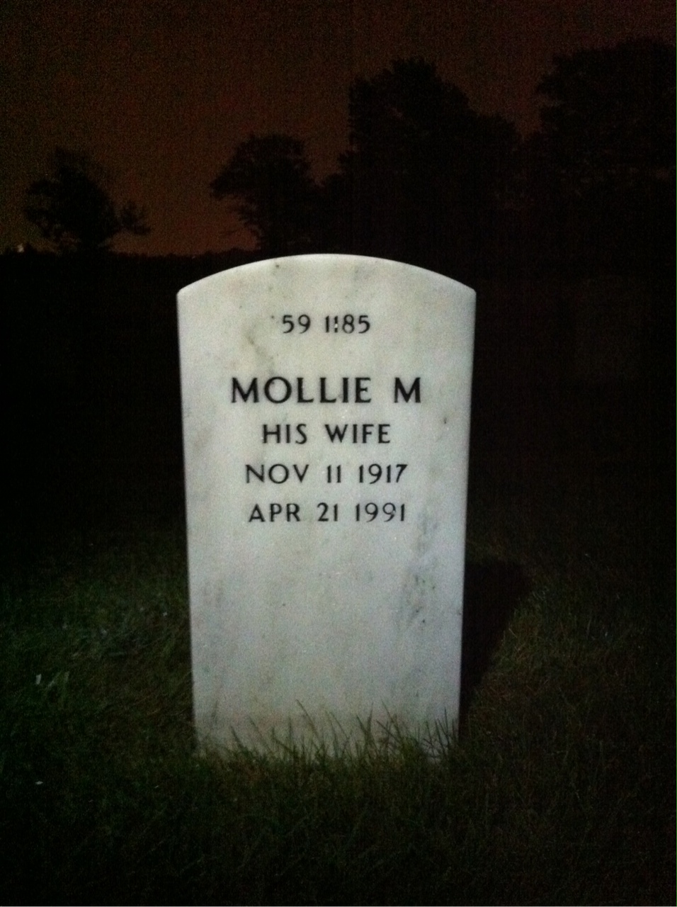 Back of headstone — Edward Ober