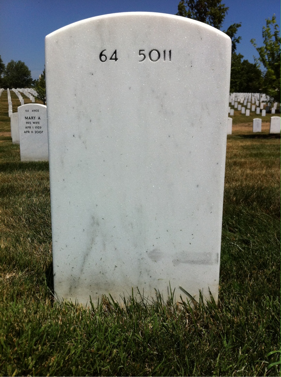 Back of headstone — Raymond Dinnan