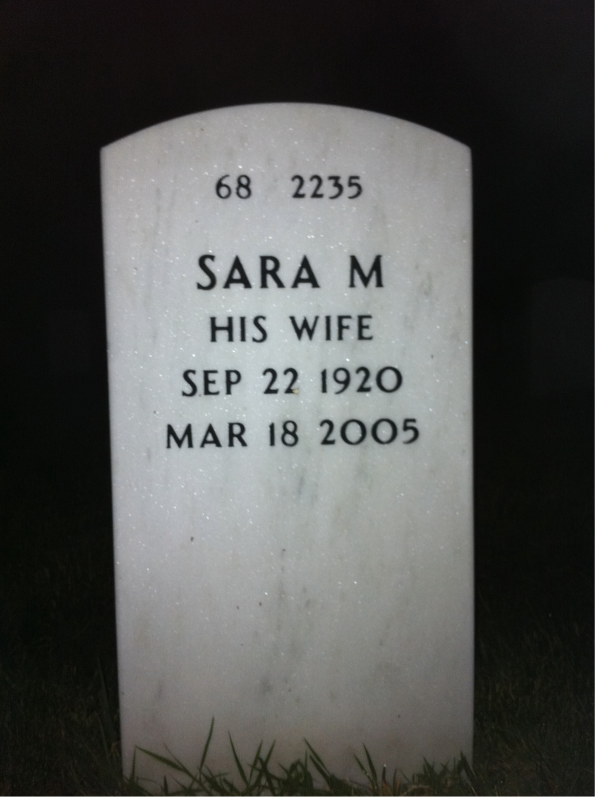 Back of headstone — John Mills