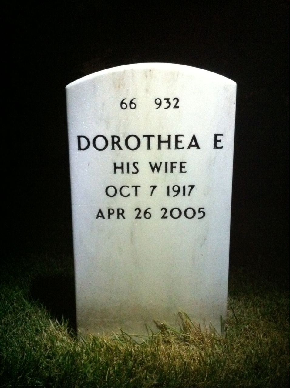 Back of headstone — Raymond Osbourn