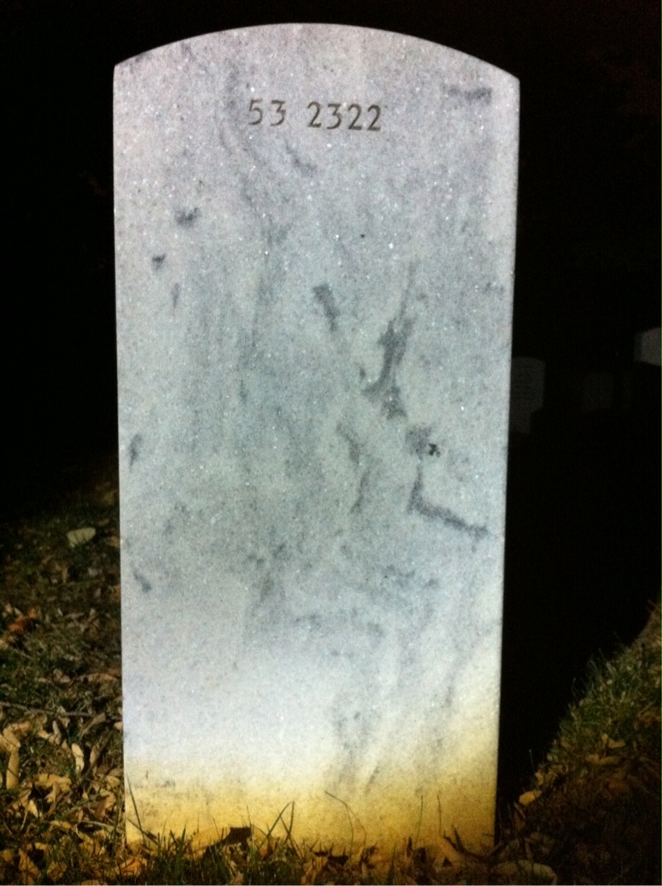 Back of headstone — Alvin Ignatius Dodson