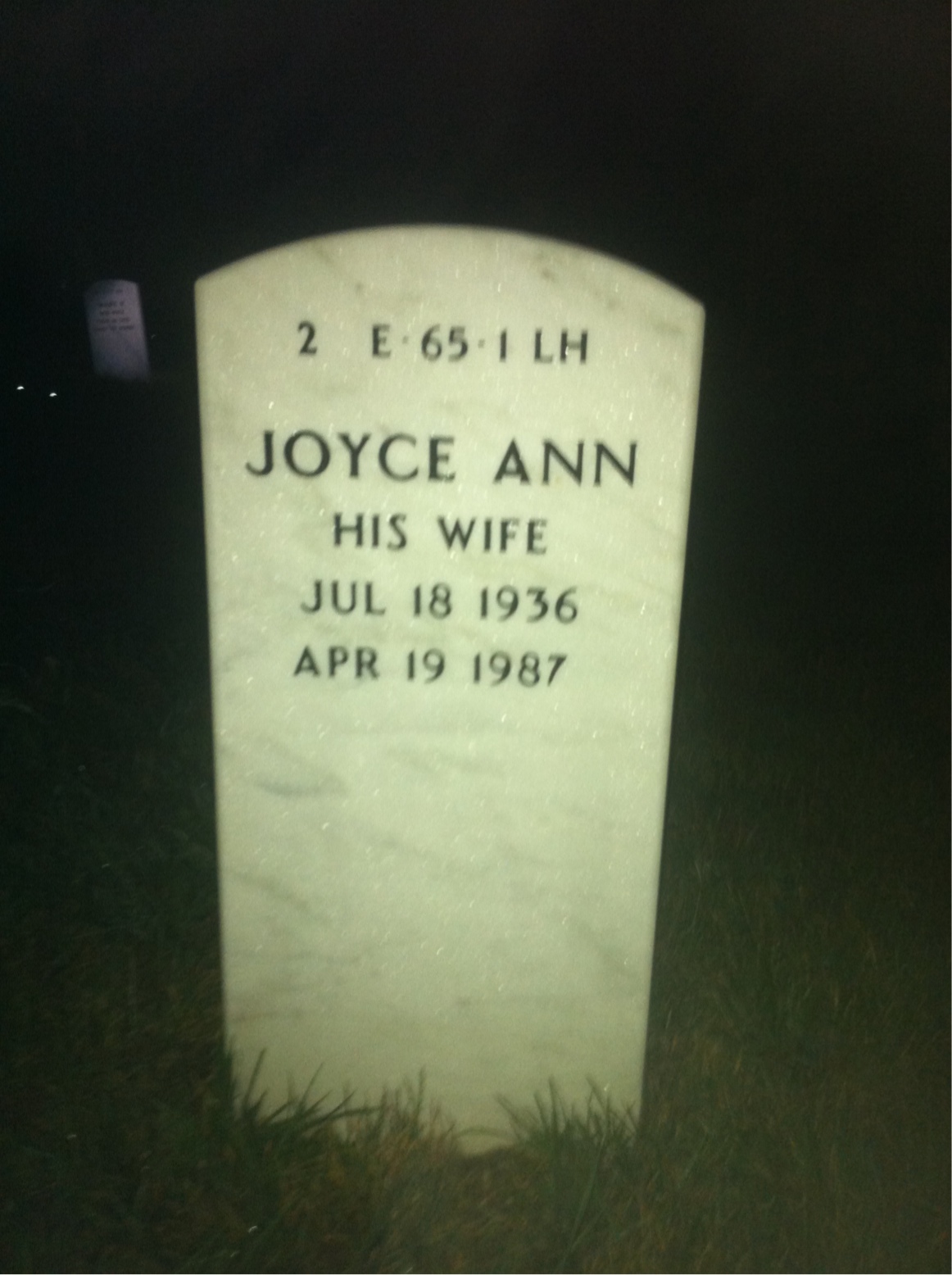 Back of headstone — Jack Walker