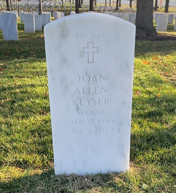Back of headstone — Wallace Keyser