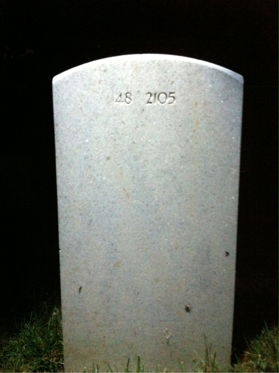Back of headstone — Mary Monaghan