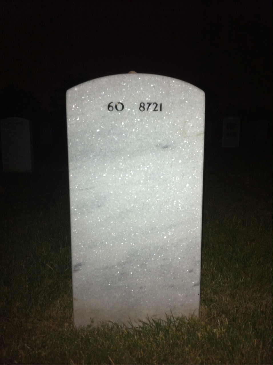 Back of headstone — Larry Rougle