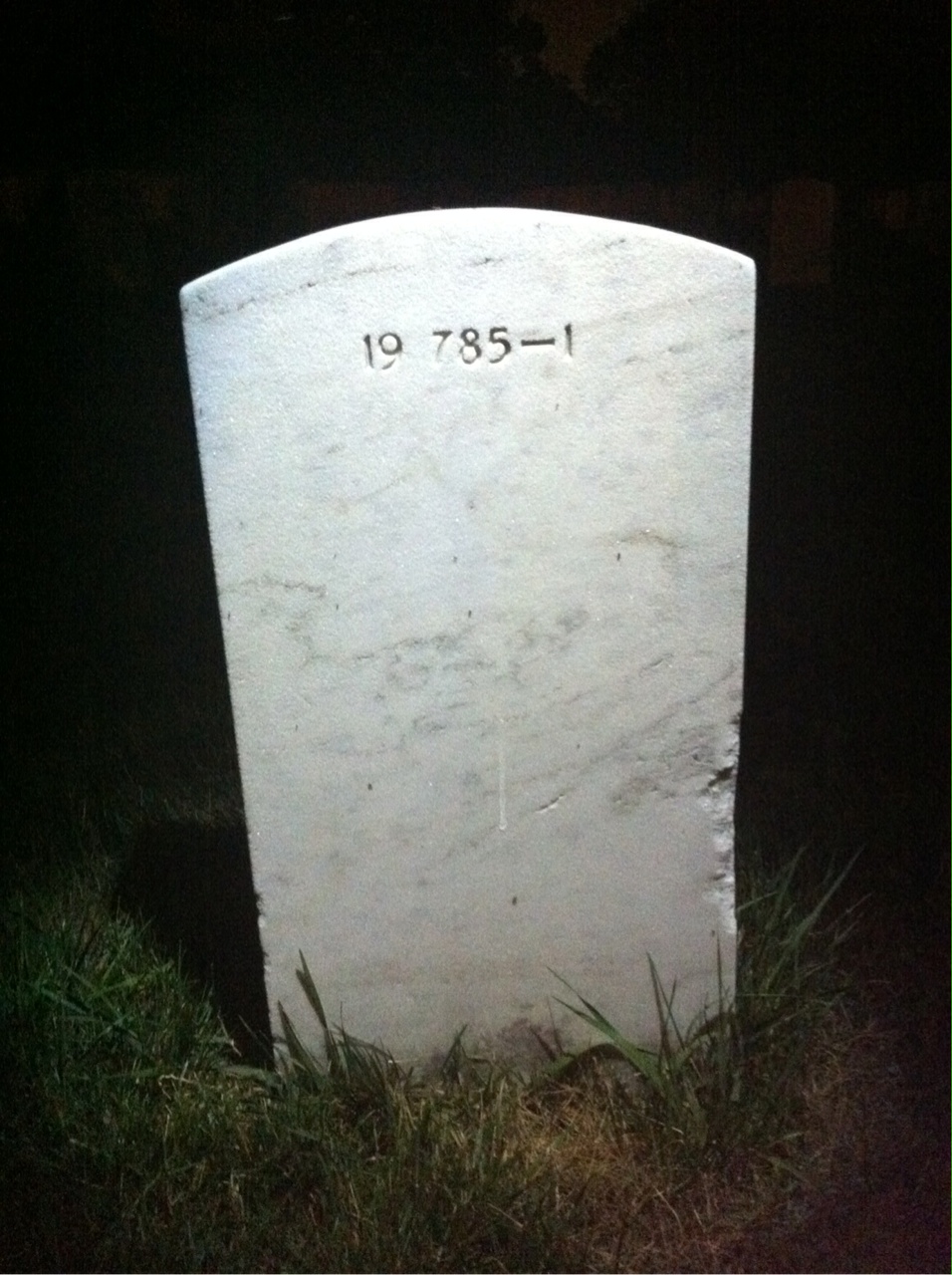 Back of headstone — Maurice Banks