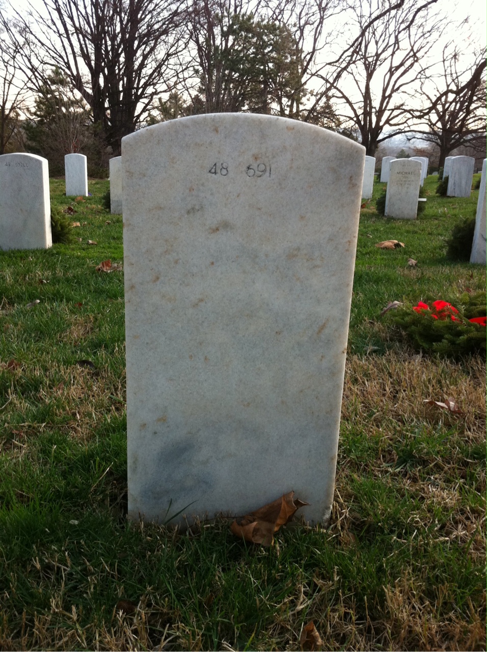 Back of headstone — Ruston L Howard